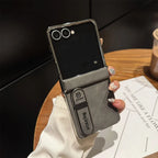 Luxury PU Leather Stand Case for Samsung Galaxy Z Flip 7 | Full-Coverage Protective Back Cover