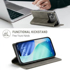 Retro PU Leather Wallet Phone Case | Magnetic Flip, Card & Cash Slot, Shockproof for iPhone