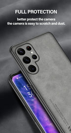 Samsung Galaxy S25/S24/S23 Ultra Plus Case | Luxury Sheepskin Leather Half-Wrapped Case