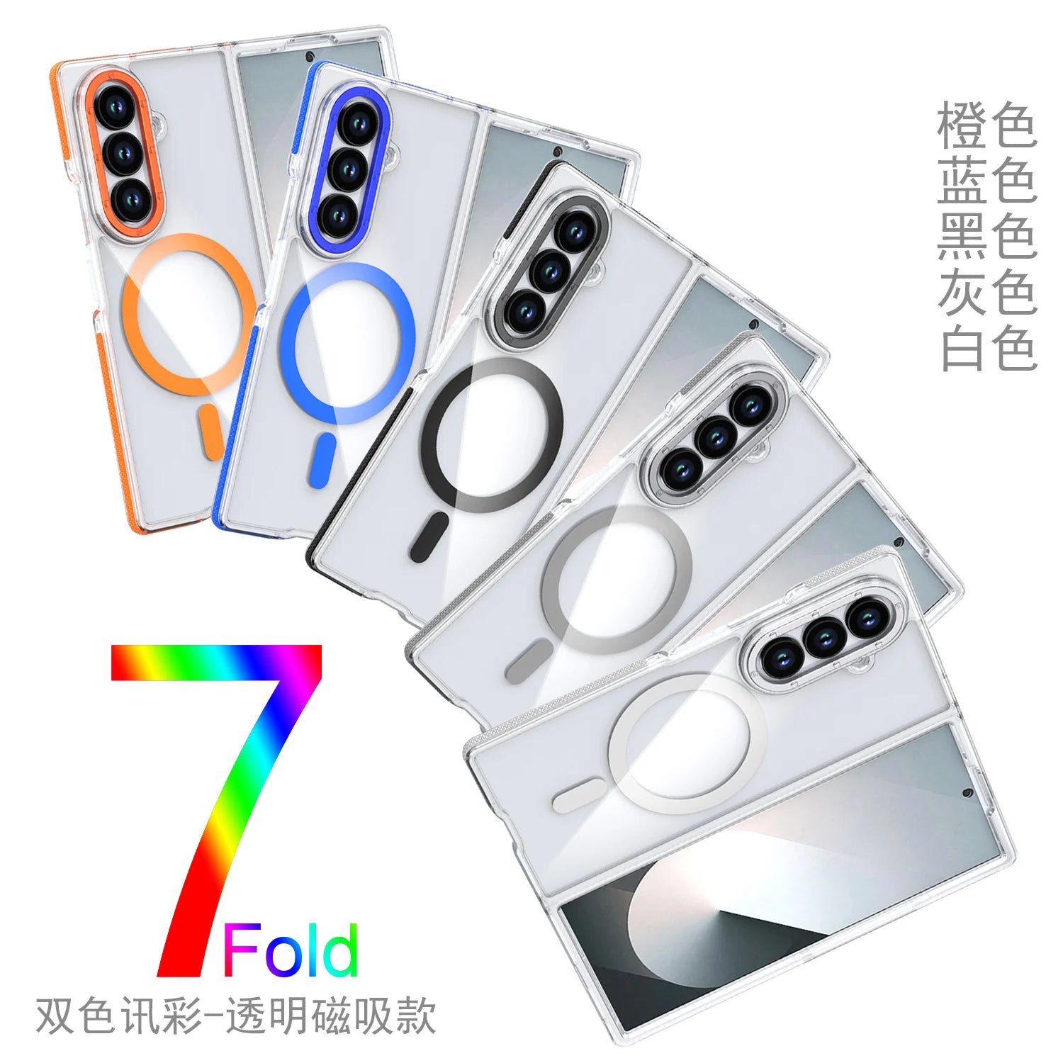 Hard Transparent Full-Coverage Case for Samsung Galaxy Z Fold 7 | Magnetic & Wireless Charging Compatible