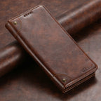 Retro Leather Magnetic Wallet Case with Kickstand | Shockproof & Full Protection for iPhone 16 Series