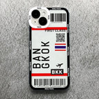 Plane Ticket Travel iPhone Case | Customizable Full-Coverage Shockproof Soft Silicone Cover