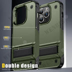Heavy-Duty Full-Coverage iPhone Case with Kickstand | Dual-Layer, Anti-Scratch & Non-Slip Protection