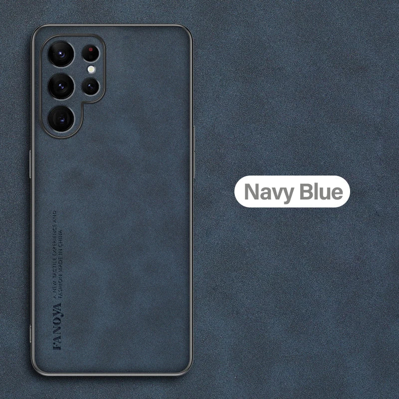 Samsung Galaxy S25/S24/S23 Ultra Plus Case | Luxury Sheepskin Leather Half-Wrapped Case