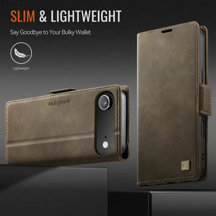 Luxury Magnetic PU Leather Wallet Case with Card & Cash Slots | Shockproof Flip Cover for iPhone