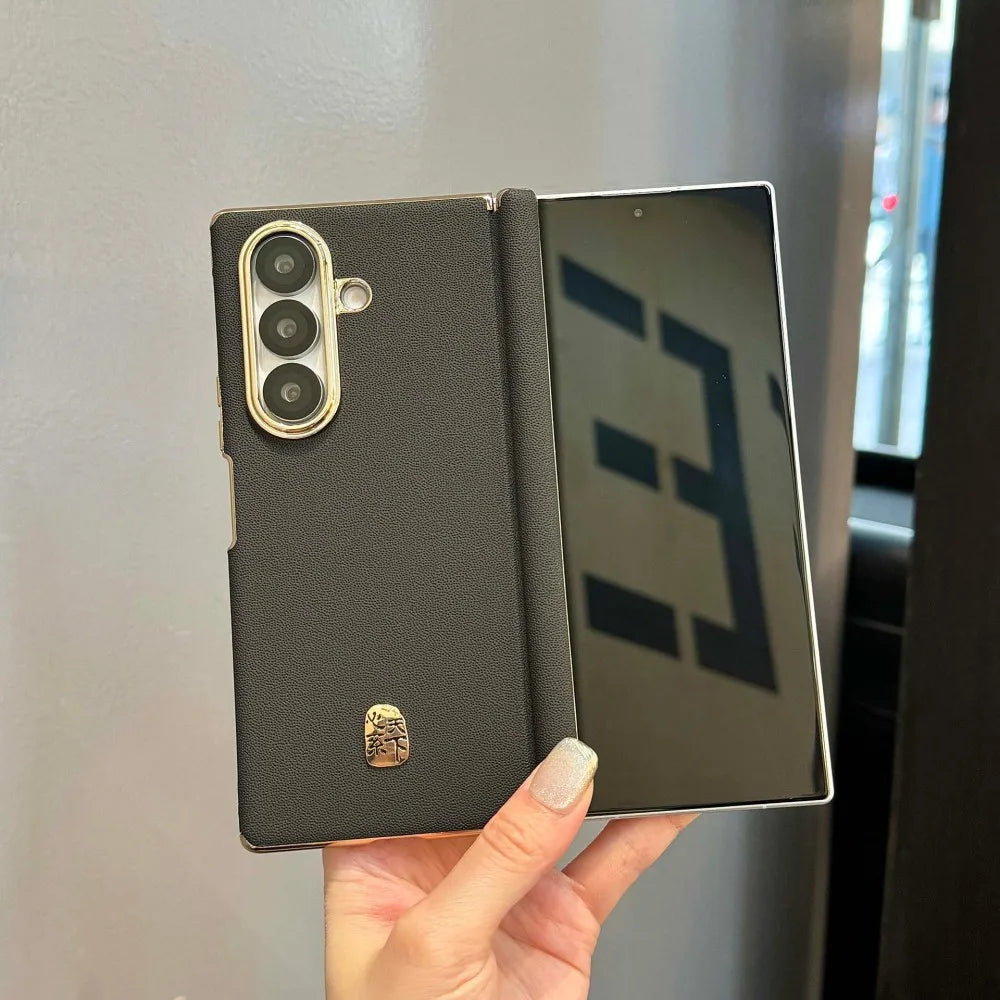 Samsung Galaxy Z Fold 7 Case | Luxury PU Leather Full-Coverage Protective Back Cover