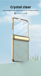 Samsung Galaxy Z Flip 7 Case | Luxury PU Leather Magnetic Full-Coverage Protective Back Cover