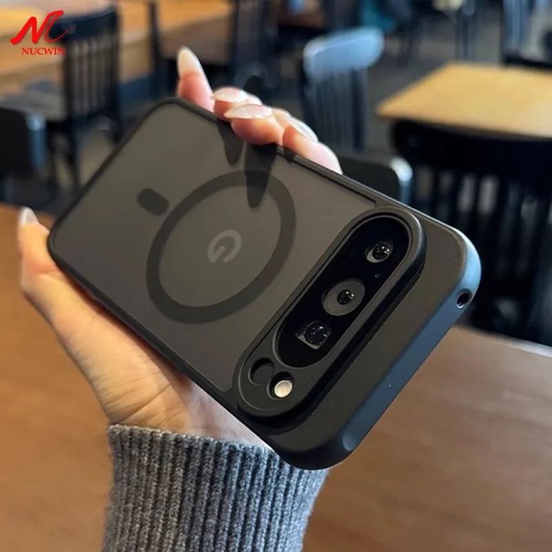 Google Pixel 8 / 8A / 8 Pro / 9 / 9A / 9 Pro XL Case | Transparent Magnetic MagSafe Wireless Charging Slim Matte Business Cover