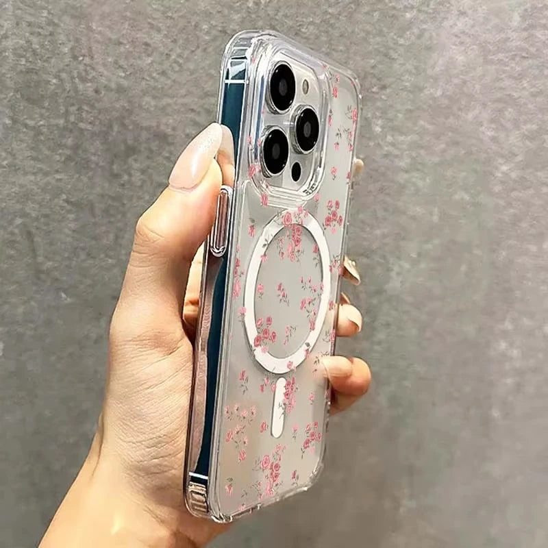 SKCCM Floral & Pictorial iPhone Case | Shockproof Half-Wrapped Soft PC+TPU Cover