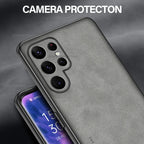 Samsung Galaxy S25/S24/S23 Ultra Plus Case | Luxury Sheepskin Leather Half-Wrapped Case