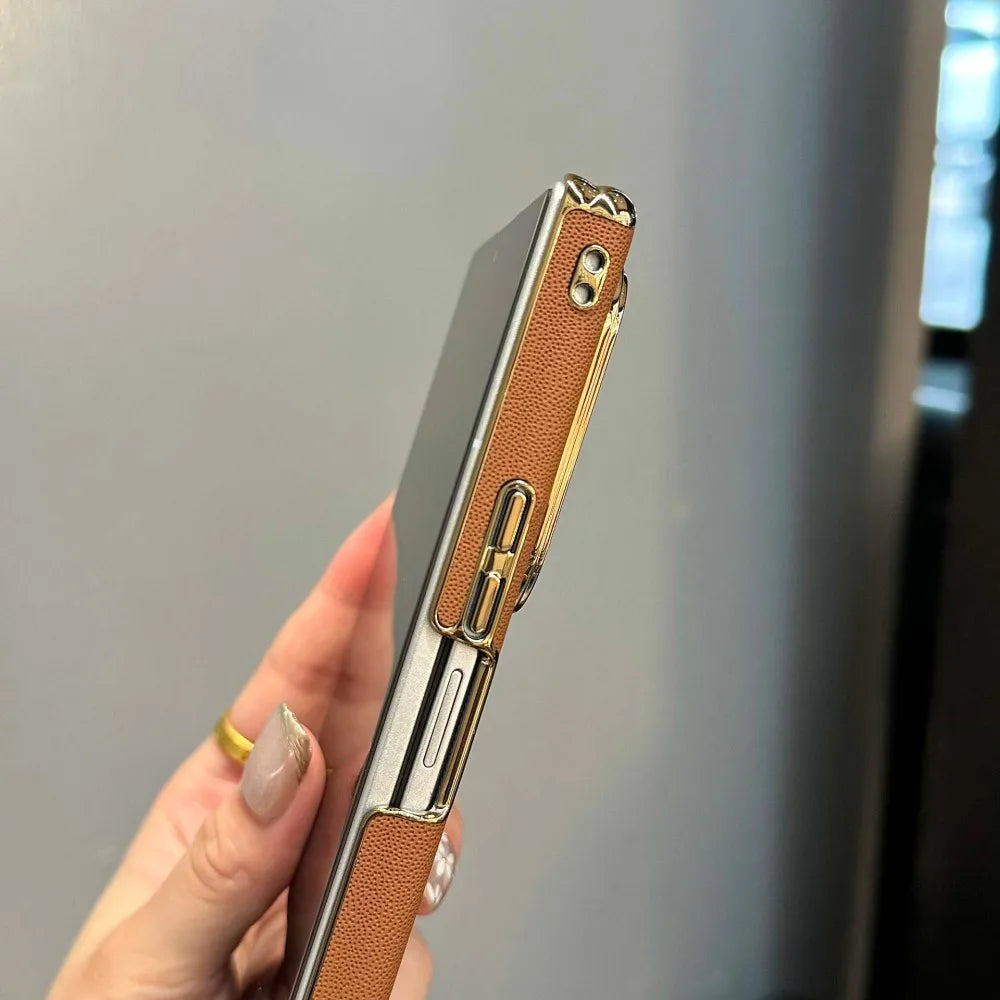 Samsung Galaxy Z Fold 7 Case | Luxury PU Leather Full-Coverage Protective Back Cover