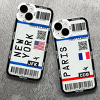 Plane Ticket Travel iPhone Case | Customizable Full-Coverage Shockproof Soft Silicone Cover