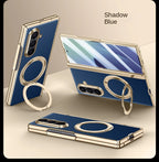 Luxury PU Leather Case for Samsung Galaxy Z Fold 7 | Ring Stand & Magnetic Wireless Charging