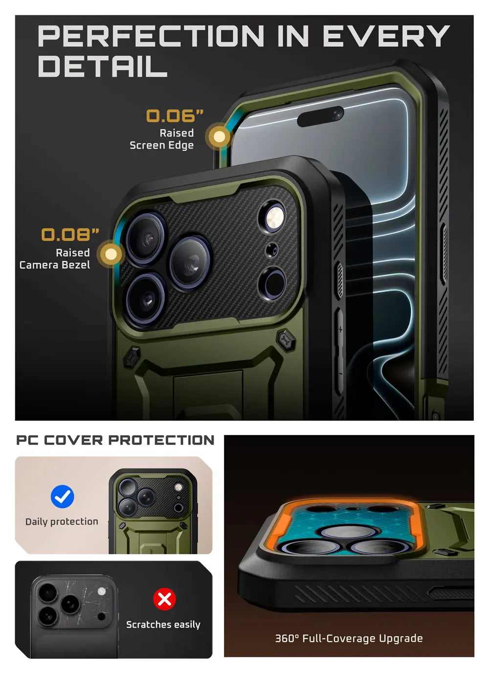 Rugged SUPCASE Full-Coverage iPhone 17 Pro Case | Shockproof with Holster & Kickstand