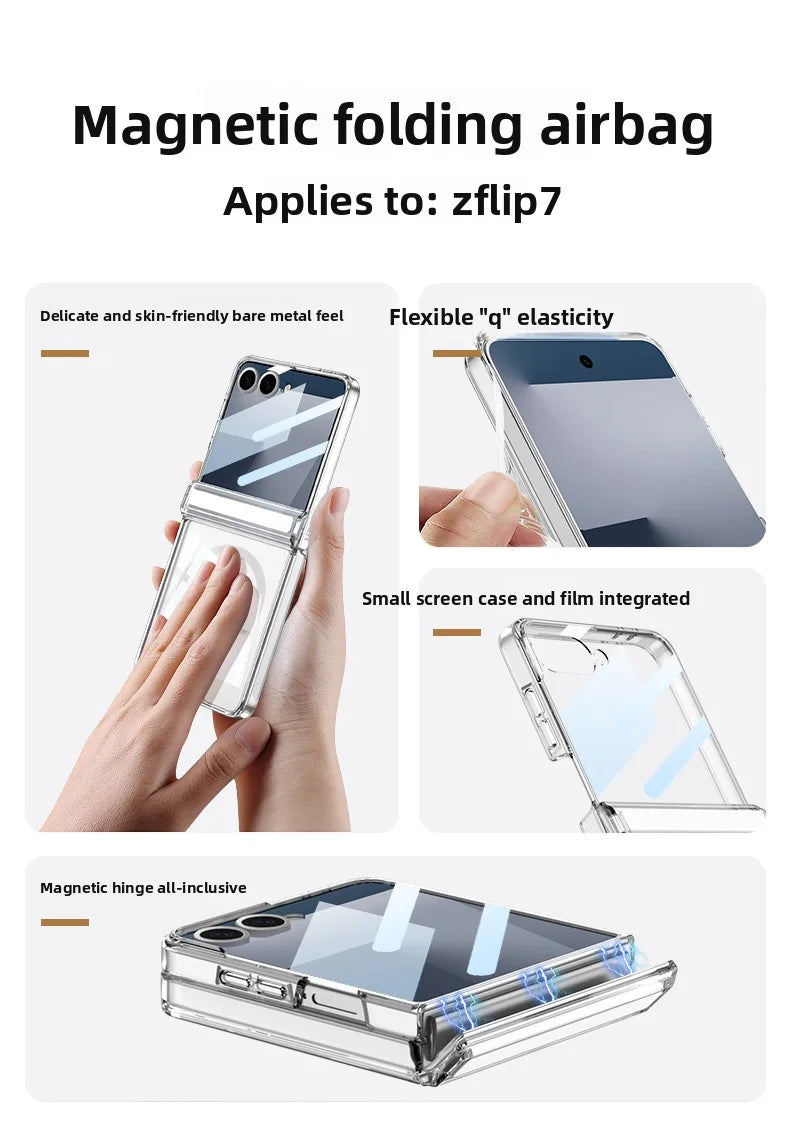 Soft Silicone Full-Coverage Case for Samsung Galaxy Z Flip 7 | Airbag, Magnetic & Magsafe Compatible