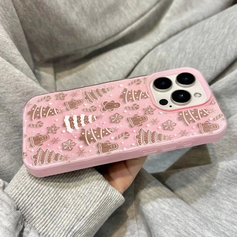 Christmas & Cartoon Pattern iPhone Case | Shockproof Half-Wrapped Soft Case