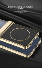 Samsung Galaxy Z Flip 7 Case | Luxury PU Leather Magnetic Full-Coverage Protective Back Cover