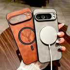 Google Pixel 9 / 9A / 9 Pro / 9 Pro XL / 10 / 10 Pro / 10 Pro XL Case | Luxury PU Leather Magnetic Wireless Charging Half-Wrapped Cover