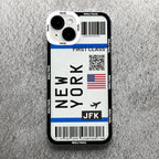 Plane Ticket Travel iPhone Case | Customizable Full-Coverage Shockproof Soft Silicone Cover