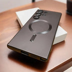Luxury Magnetic Wireless Charging Matte Case for Samsung Galaxy S22-S25 Ultra | Shockproof Soft Half-Wrapped Cover