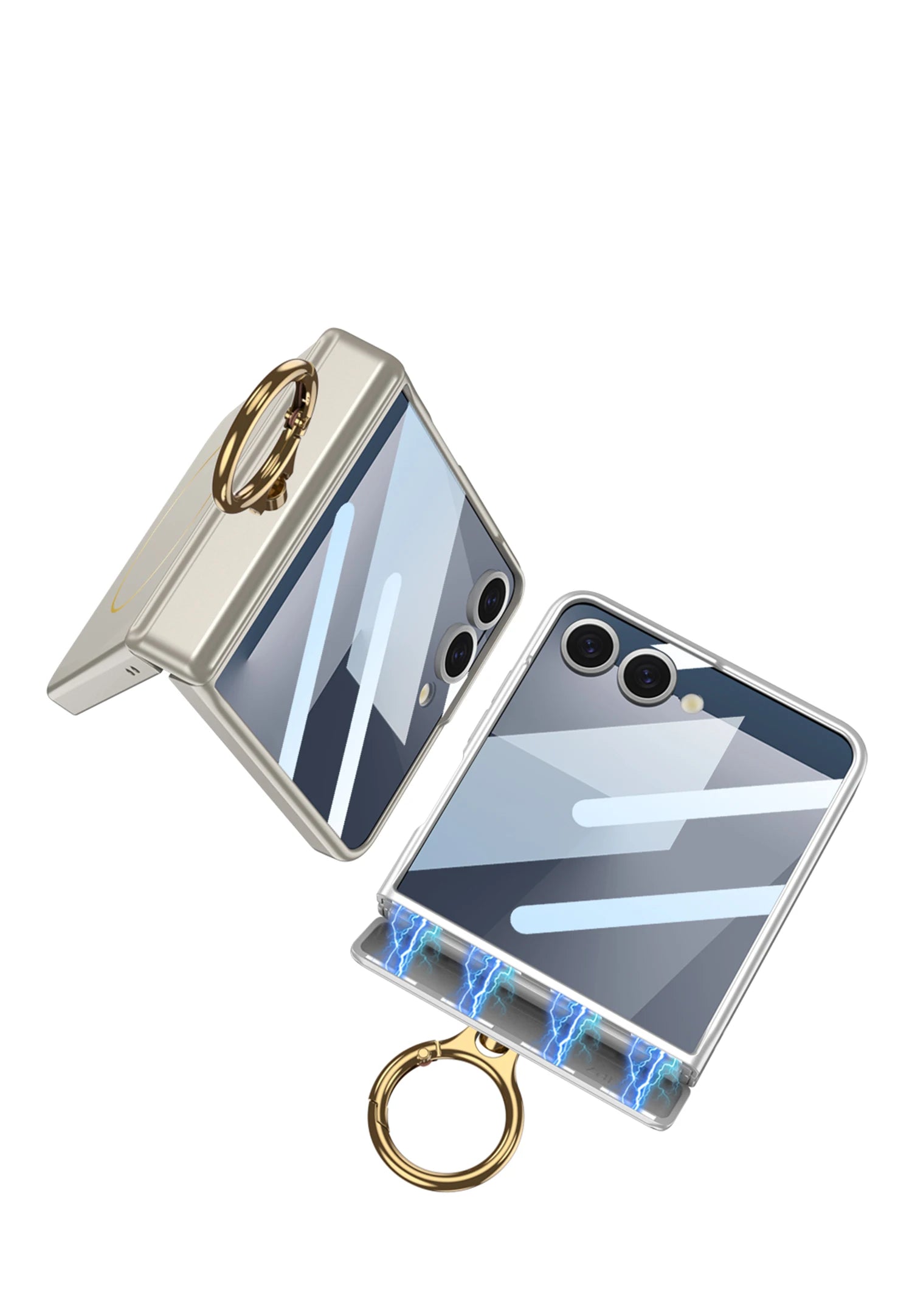 Samsung Galaxy Z Flip 7 Case | Hard Full-Coverage Protective Case with Ring, Middle Hinge & Magnetic Wireless Charging  📱 Short Descriptio