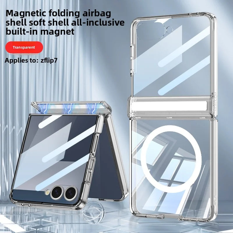 Soft Silicone Full-Coverage Case for Samsung Galaxy Z Flip 7 | Airbag, Magnetic & Magsafe Compatible