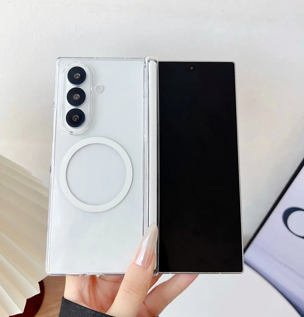 Samsung Galaxy Z Fold 7 Case | Hard Transparent Magnetic Full-Coverage Protective Back Cover