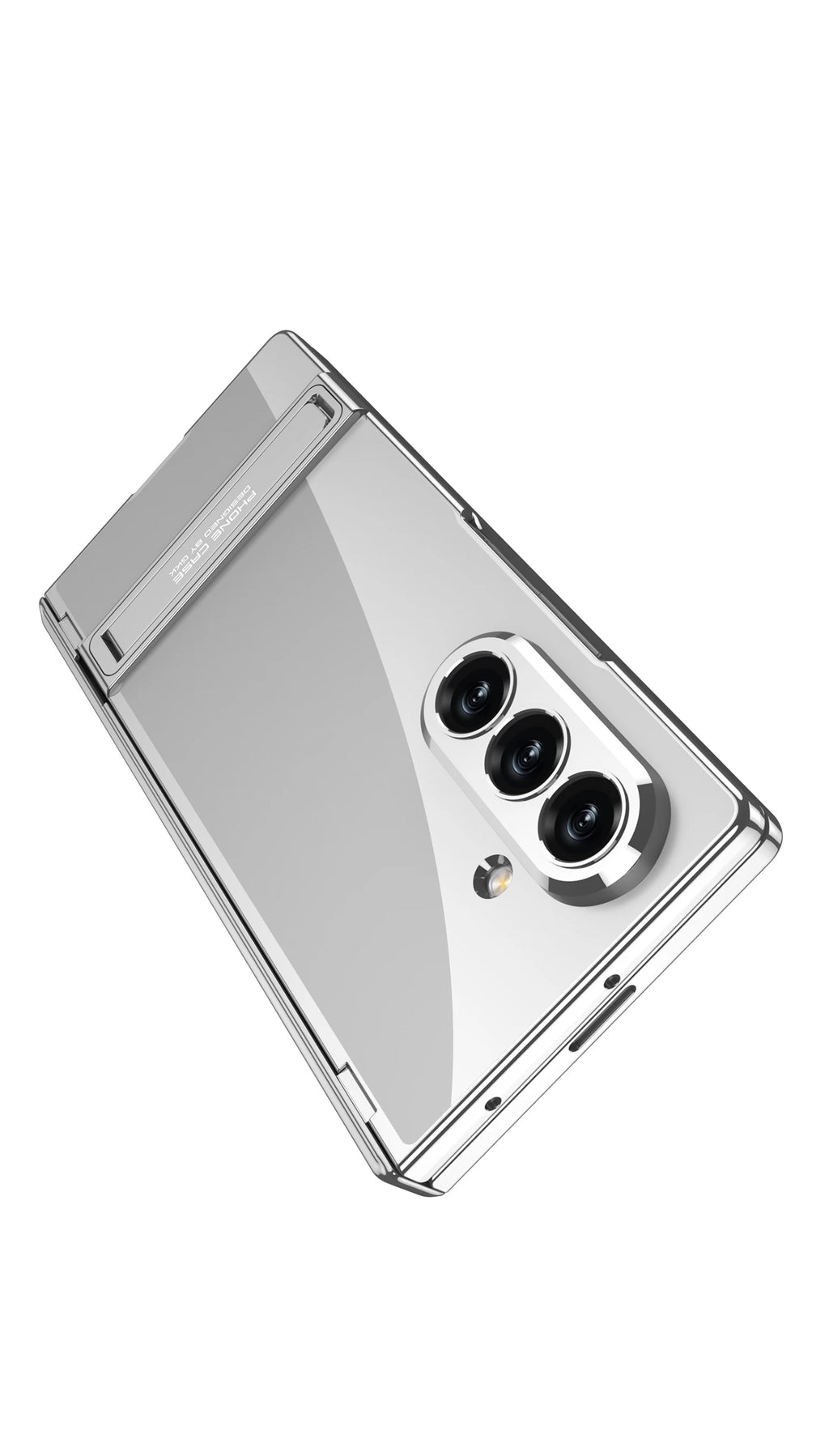 Samsung Galaxy Z Fold 7 Case | Hard Transparent Full-Coverage Protective Case with Stand and Middle Hinge