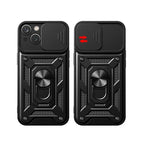 Magnetic Dual-Layer Phone Case with Ring & Kickstand | Anti-Scratch & Dustproof for iPhone