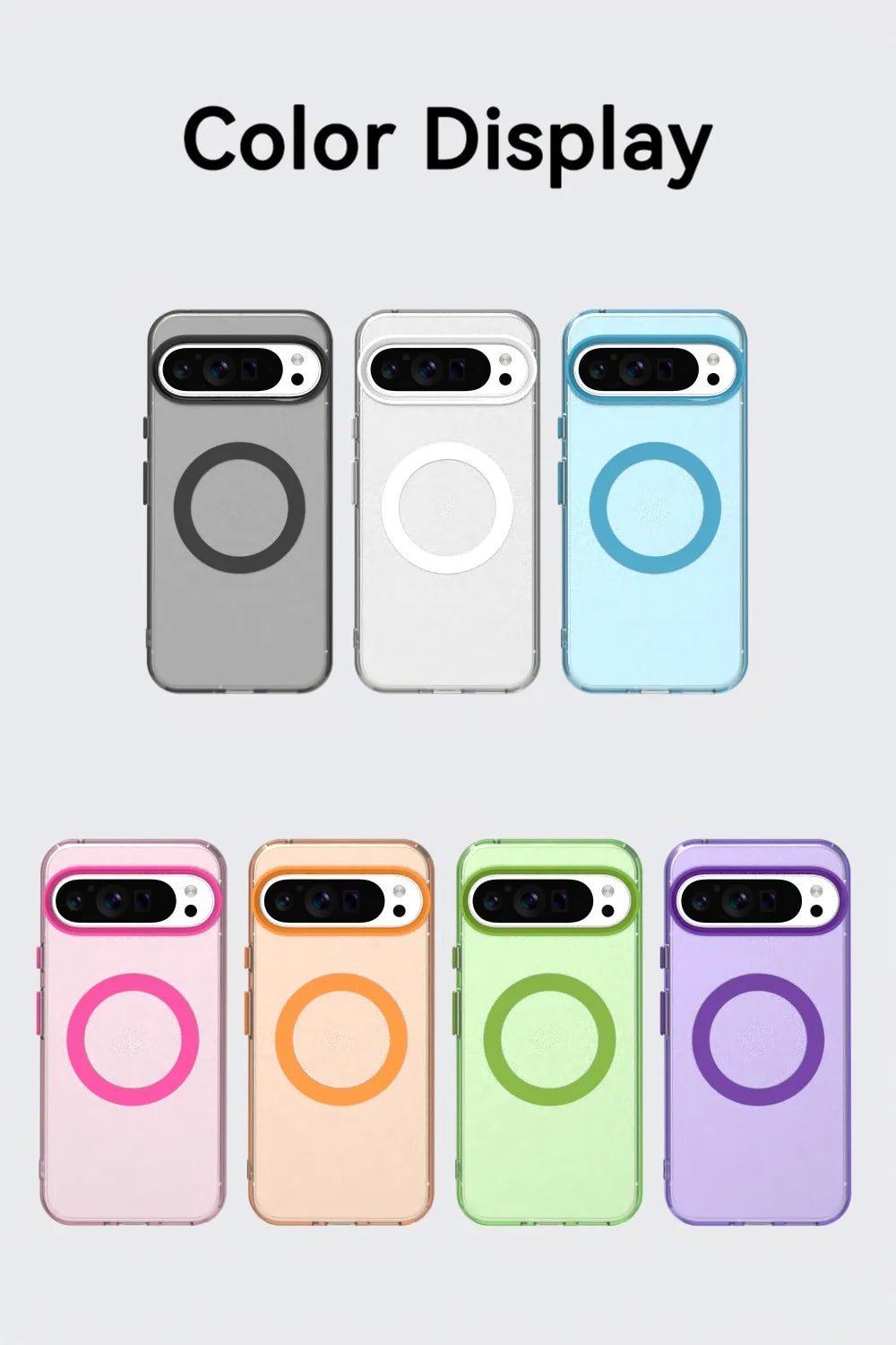 Google Pixel 8 / 8A / 8 Pro / 9 / 9A / 9 Pro XL Case | Matte Clear Magnetic MagSafe Shockproof Frosted Armor Cover