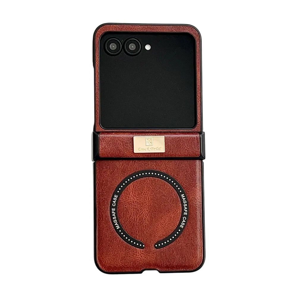 Samsung Galaxy Z Flip 7 Case | Luxury PU Leather Full-Coverage Magnetic Case