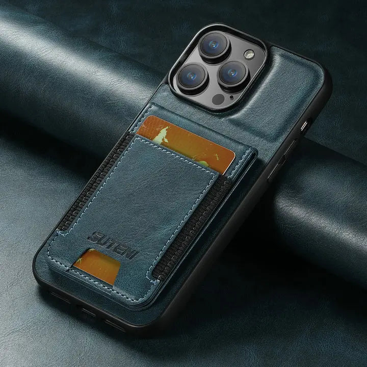 Magnetic Flip Wallet Phone Case with Card & Cash Slots | Kickstand & Shockproof for iPhone 16 Series