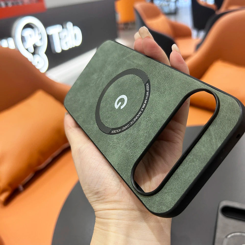 Pixel 9 / 9 Pro / 9 Pro XL / 9A / 10 / 10 Pro / 10 Pro XL Case | Luxury Magnetic PU Leather Half-Wrapped Case