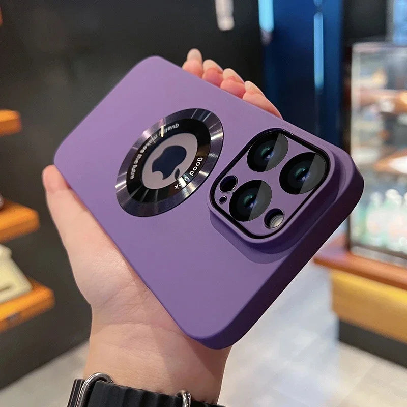 Luxury Magnetic Matte Phone Case with Ring Holder for iPhone 11–17 Series | MagSafe Shockproof Frosted Cover