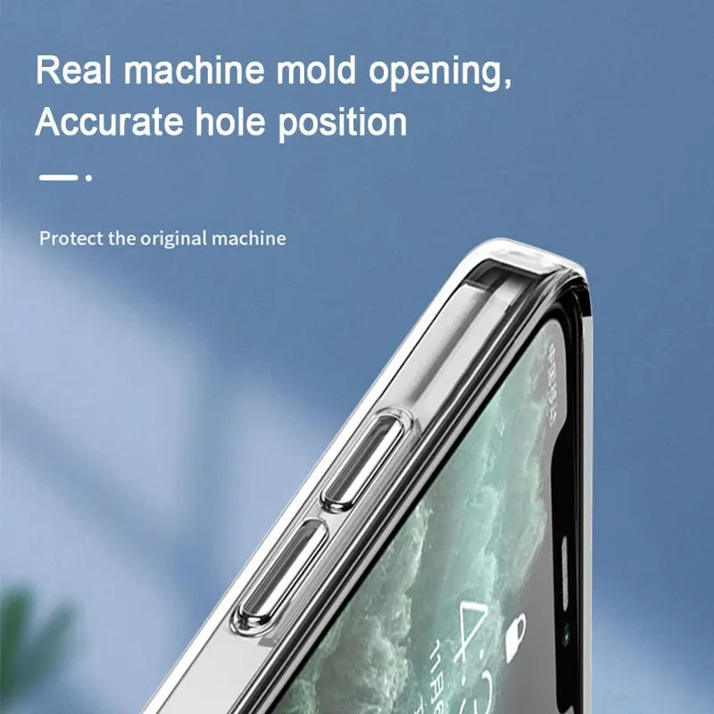 Full-Coverage Transparent Cartoon & Geometric iPhone Case | Waterproof & Anti-Scratch