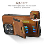 Magnetic Flip Wallet Phone Case with Card & Cash Slots | Kickstand & Shockproof for iPhone 16 Series