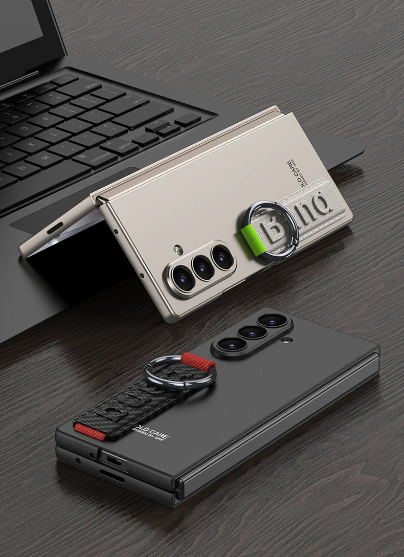 Samsung Galaxy Z Fold 7 Case | Hard Full-Coverage Protective Back Cover with Wrist Strap