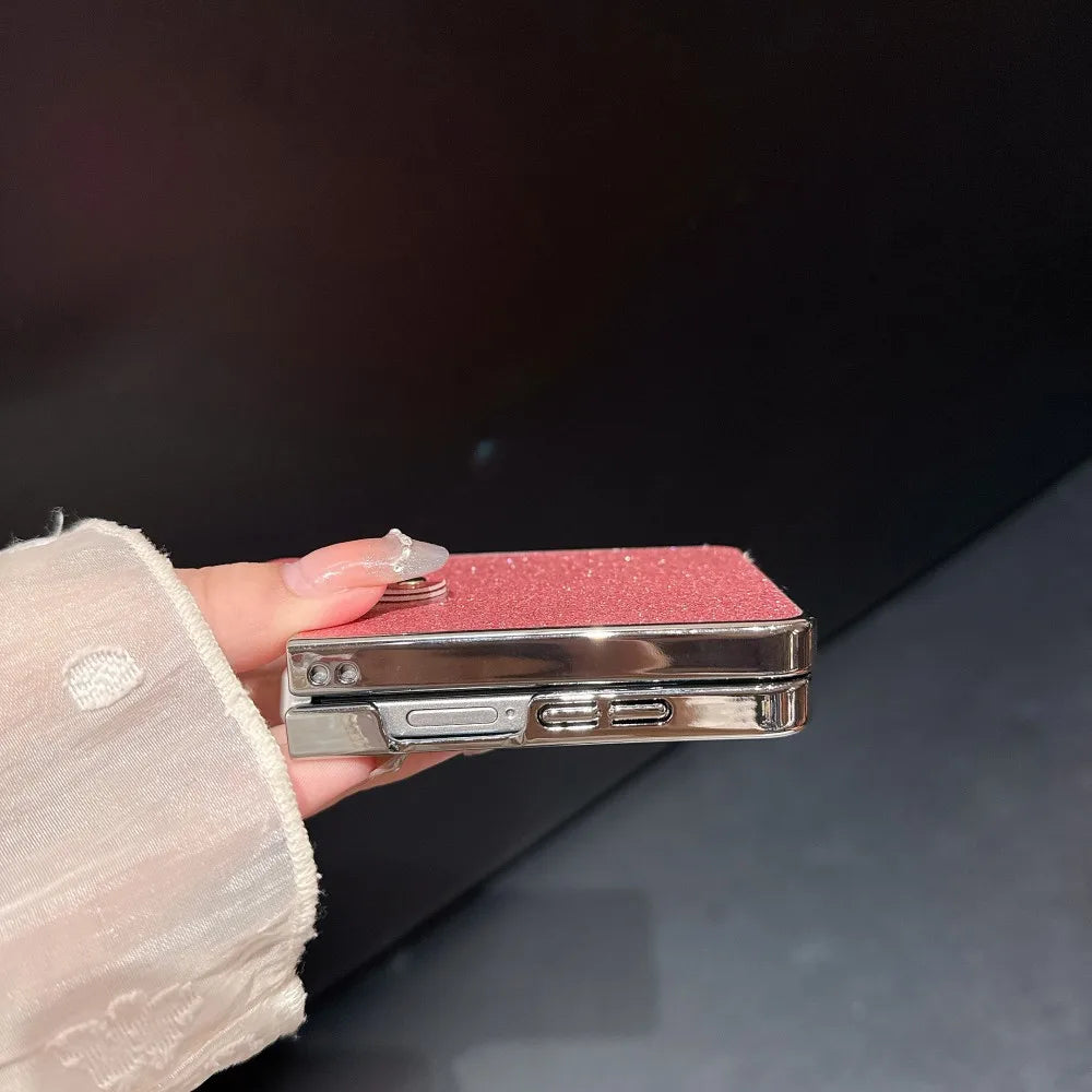 Samsung Galaxy Z Flip 7 / Z Flip 7 FE Case | Shimmering Glitter Full-Coverage Protective Ring Back Cover