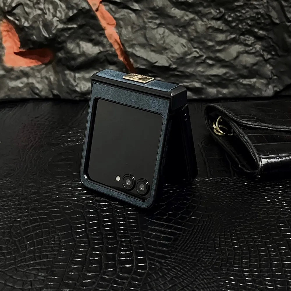 Samsung Galaxy Z Flip 7 Case | Luxury PU Leather Full-Coverage Magnetic Case