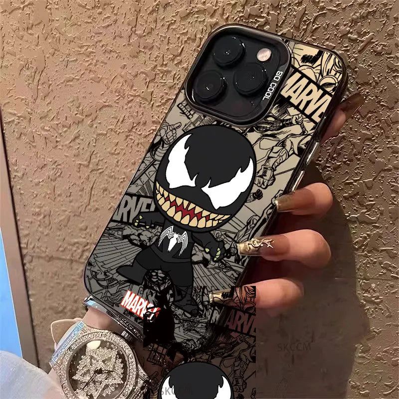 Full-Coverage Cartoon & Written Words Phone Case | Anti-Scratch & Waterproof for iPhone
