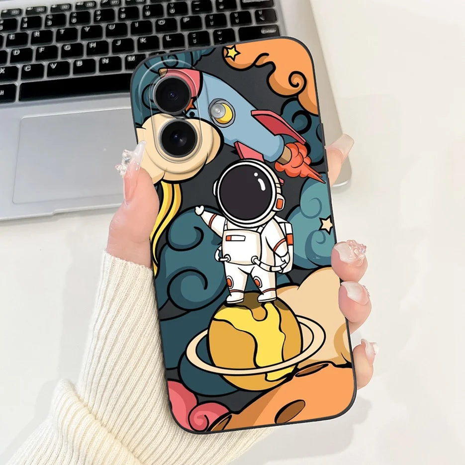 Fashion Cartoon Soft Silicone Phone Case | Shockproof & Anti-Fingerprint for iPhone 17 Series