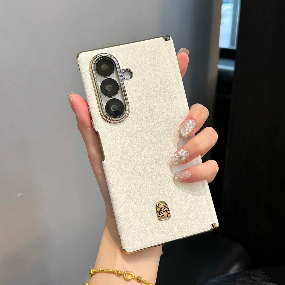 Samsung Galaxy Z Fold 7 Case | Luxury PU Leather Full-Coverage Protective Back Cover