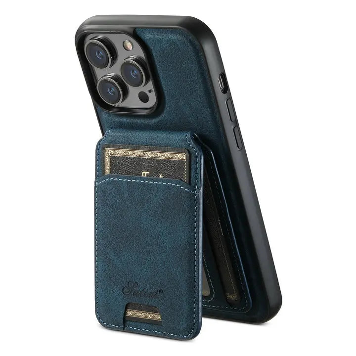 2-in-1 Detachable Magnetic Leather Wallet Case | Shockproof & Wireless Charging Compatible for iPhone