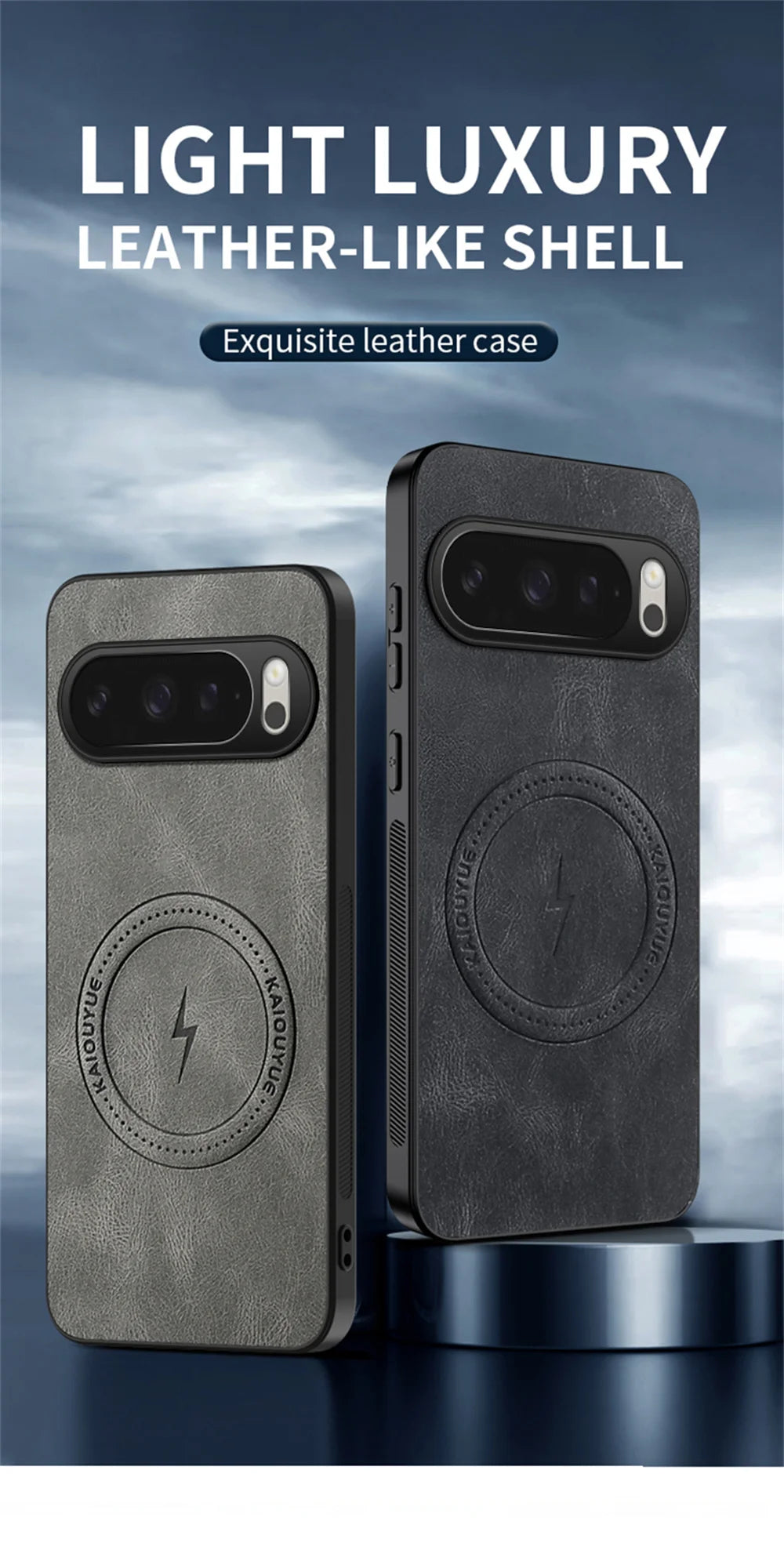 Google Pixel Luxury Classic PU Leather Magnetic Full-Coverage Magsafe Case