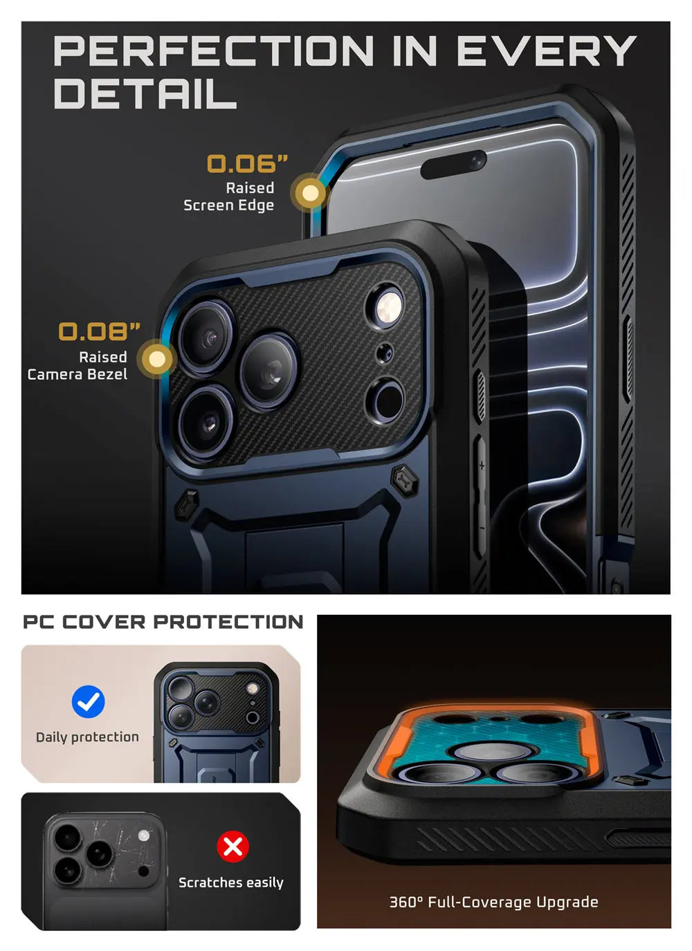 Rugged SUPCASE Full-Coverage iPhone 17 Pro Case | Shockproof with Holster & Kickstand