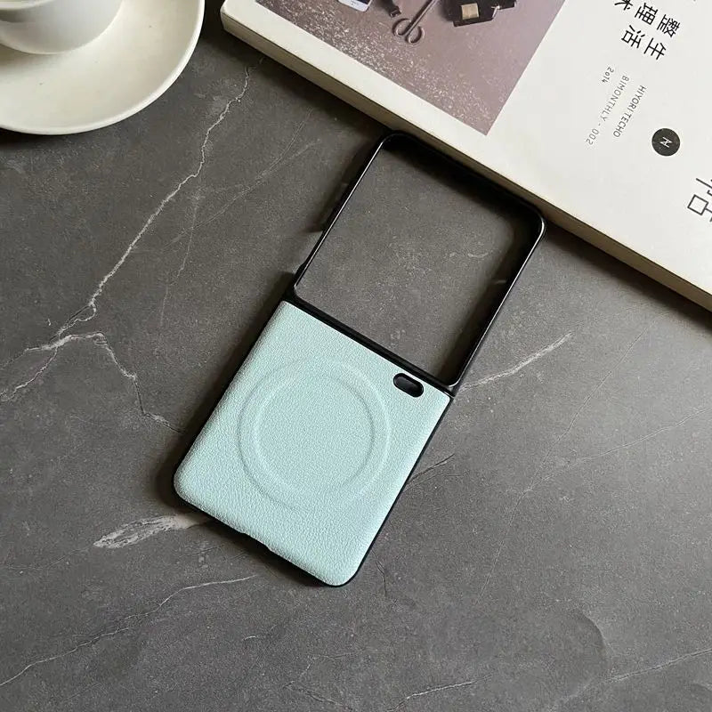 Luxury PU Leather Case for Samsung Galaxy Z Flip 7 | Magnetic & Wireless Charging Compatible