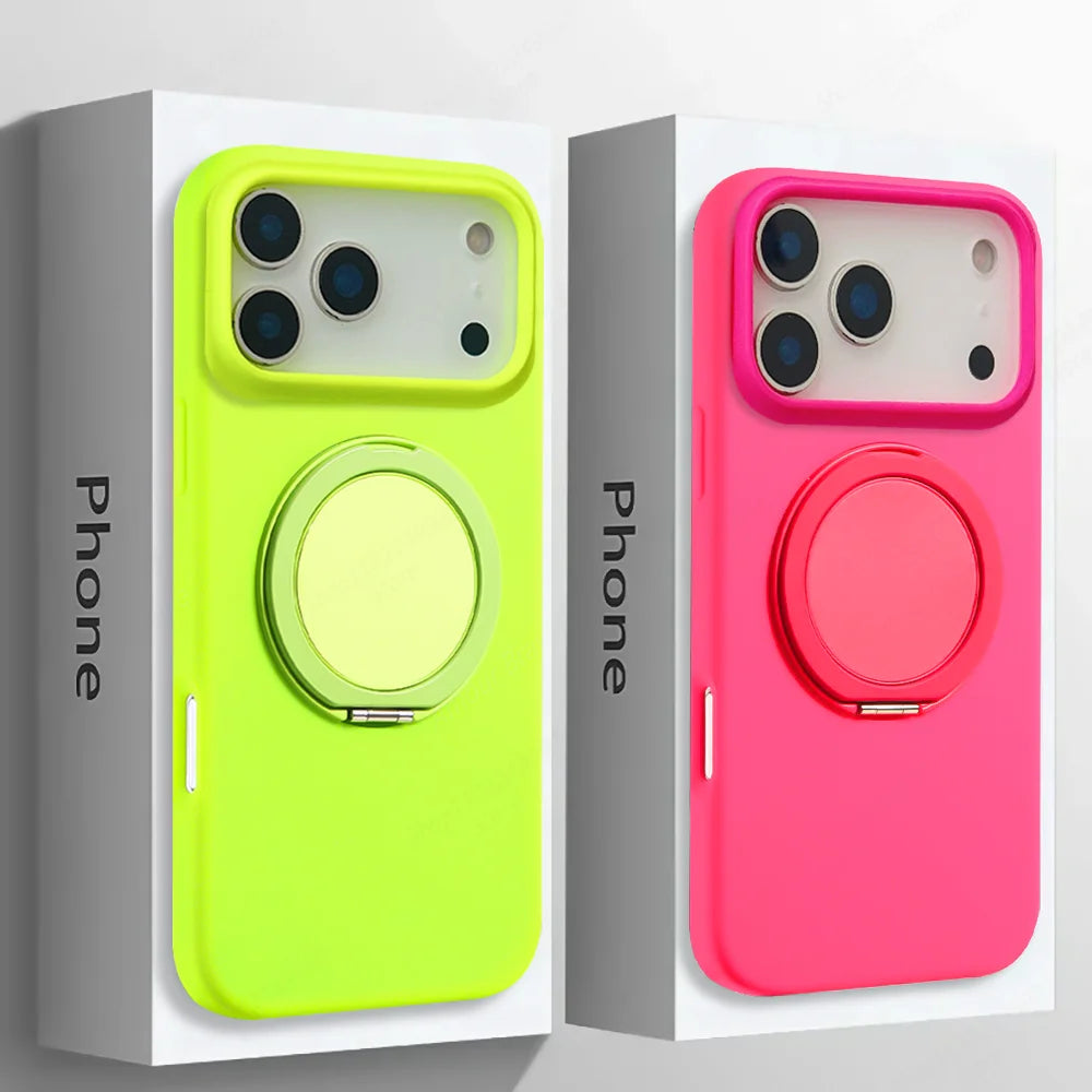 Liquid Silicone Ring Bracket iPhone Case | MagSafe Wireless Charging Compatible