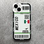 Plane Ticket Travel iPhone Case | Customizable Full-Coverage Shockproof Soft Silicone Cover