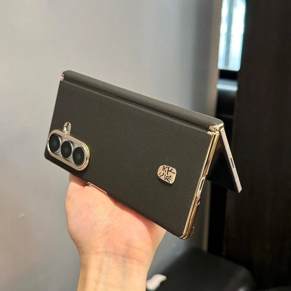 Samsung Galaxy Z Fold 7 Case | Luxury PU Leather Full-Coverage Protective Back Cover