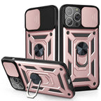 Magnetic Dual-Layer Phone Case with Ring & Kickstand | Anti-Scratch & Dustproof for iPhone